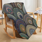 Indian Bohemian Throw Blanket Mandala Design Colorful Boho Floral Pattern Paisley Blanket for Sofa Bed Couch Chair Or Dorm 50"x60"