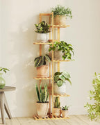 Bamworld Bamboo Plant Stand Indoor 6 Tiered Plant Shelf Outdoor Corner Plant Rack for Multiple Plants Flower Stand Plant Holder for Living Room Bedroom Balcony Patio Garden 48 Inch Natural