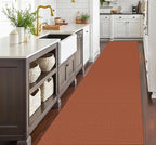 EARTHALL Runner Rug 3x16 Ft Washable Runners for Hallways Extra Long Woven Non Slip Entryway Runner Braided Kitchen Runner Indoor Outdoor Carpet Runners for Hotels, Hall, Stair, Rustic Orange/Tan
