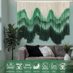 Tiamon Boho Wall Decor - 59''W x 35.4'' L Macrame Wall Hanging Dip-Dye Large Tapestry Art for Home Bathroom Farmhouse Bedroom Living Room Office Natural Modern Rustic Decoration