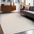 Easy Jute Rugs 8x10 White Color Living Room Indoor Outdoor Area Rug for Patio Farmhouse and Kitchen Rug High Traffic Easy to Clean Washable Solid Boho Woven Design Outside Carpet (8 x 10)