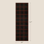 2x6 Front Door Runner for Indoor Entryway - Retro Buffalo Plaid Front Door Mat Indoor Entrance, Non Slip Washable Rug for Kitchen, Bedroom, Washable Easy Jute Red and Black Fall & Holiday Decor
