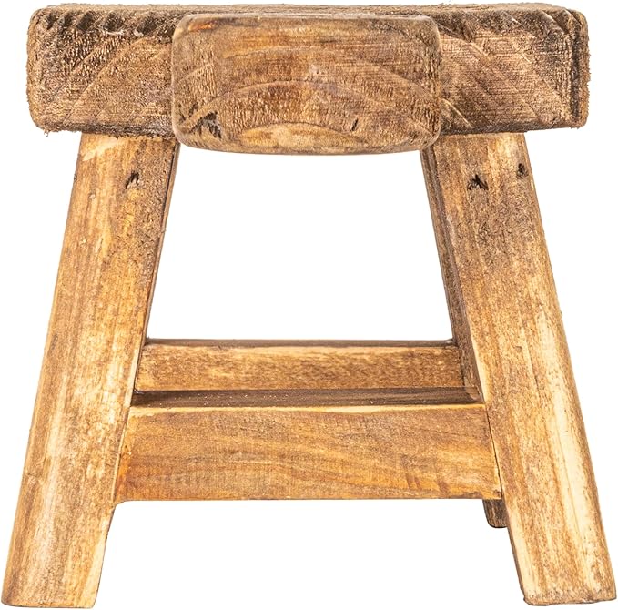 Creative Co-Op Small Wood Pedestal with Handle