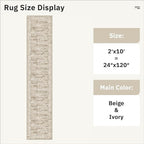 Runner Rug 2'x10' Washable Non-Slip Runner Rugs for Kitchen Bathroom Laundry Room Brown Vintage Floor Carpet Runners for Hallway Entryway