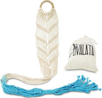 LIVALAYA Macrame Plant Hangers Wall Planter - Blue Ombre 48 Inch, for Indoor or Outdoor, 100% Cotton Rope Hanging Plant Holder with Tassel for Flower Pots and Succulents - Modern Boho Home Décor