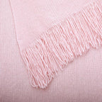 Vonty Pink Knitted Blanket with Tassels Fringe 60" x 80", Super Soft Knit Throw Blanket, Farmhouse Decorative Lightweight Blanket for Couch, Sofa, Bed