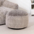 HollyHOME 15"(H) Bean Bag Round Ottoman Pouf, 6.6LB Memory Foam Filled Footstool for Sofa, Accent Stuffed Footrest Stool with Washable Cover, Single Footrest Stool for Living Room, Bedroom, Coffee
