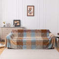 Boho Chenille Throw Blanket, Bohemian Jacquard Tassels Cover for Couch Bed, Decorative Sofa Slipcover Protector - Colorful Tribal Pattern (Vintage, 86 * 102 in)
