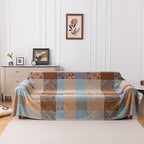 Boho Chenille Throw Blanket, Bohemian Jacquard Tassels Cover for Couch Bed, Decorative Sofa Slipcover Protector - Colorful Tribal Pattern (Vintage, 86 * 102 in)