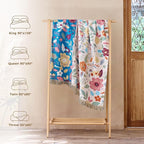 Boho Throw Blanket for Couch Sofa Chair Cotton Spring Blankets for Bedroom Living Room All Season Soft Lightweight Reversible Floral Embroidery Throws 50"x60" Bohemian Room Decor