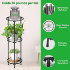 CASIMR Plant Stand Indoor Outdoor, Metal Rustproof Flower Shelf 3 Tier 32.3 inch, Tall Multiple Plant Pot Holder Rack for Garden Patio Living Room Corner Balcony, 2 Pack Black