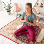 Mandala Meditation Cushion, Boho Meditation Mat, Meditation Pillows for Sitting on Floor, Cushions for Sitting in Home and Outdoor, Square Floor Pillow Cushion Seating for Yoga Accessories 22'' X 22''