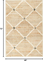 Dash and Albert Kali, Natural, 4' x 6', Diamond, Soft and Cozy, High Traffic, Lightweight, Anti-Slip, Durable, Machine Washable Area Rug for Bedroom, Living Room, Dining, Den, Foyer, Entryway