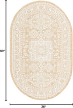 Rugs.com Outdoor Aztec Collection Rug – 3' x 5' Oval Natural Flatweave Rug Perfect for Living Rooms, Large Dining Rooms, Open Floorplans