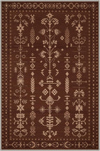 GENIMO Area Rug 2x3 Doormat, Machine Washable Low Pile Rugs, Small Retro Chenille Entryway Mat for Entrance, Hallway, Kitchen and Corridor, Coffee Brown