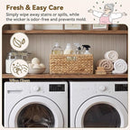 GRANNY SAYS Wicker Storage Baskets for Shelves, Water Hyacinth Wicker Basket, Large Woven Baskets for Storage, Rectangular Shelf Baskets with Handles for Pantry Shelves,1-Pack
