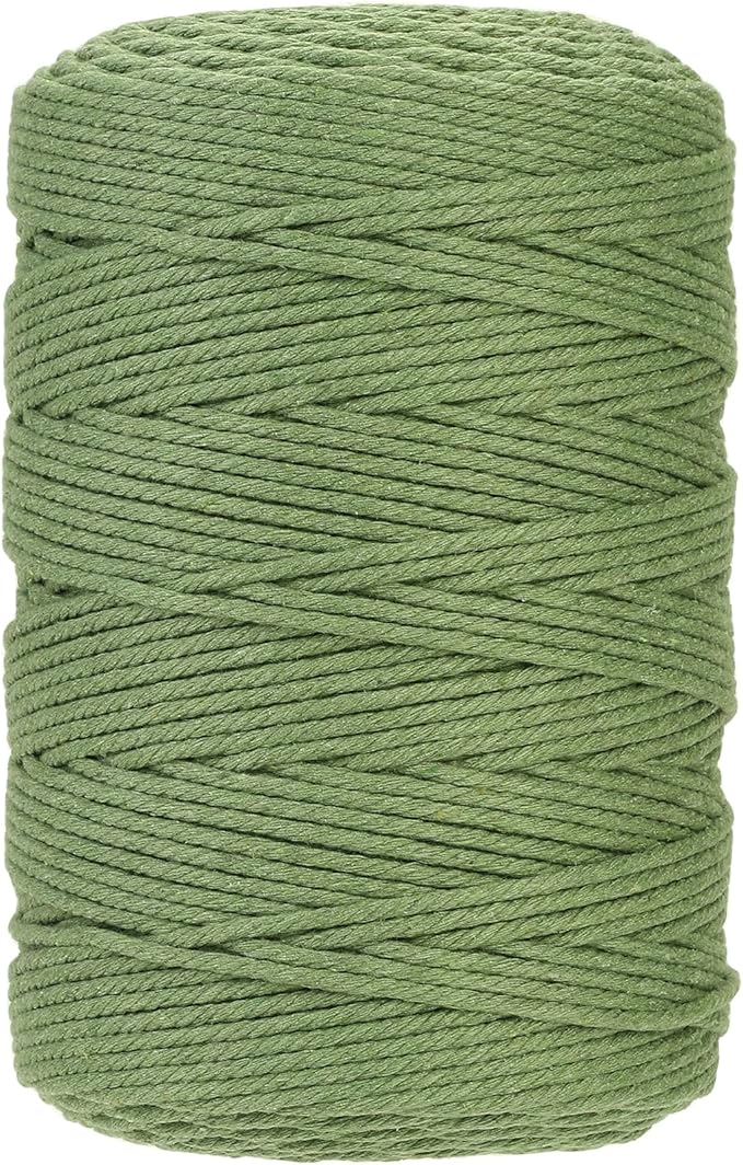 Cotton Macrame Cord 3mm 328yards Natural Colored Macrame Supplies, Soft Craft Cotton Rope for Plant Hanger Wall Hanger Dreamcatcher