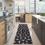 Lahome Modern Geometric Easy Jute Kitchen Runner Rug 2x6, Washable Outdoor Runners for Hallways Non-Slip, Neutral Boho Semi-Circle Entryway Rug with Rubber Backing