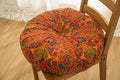 Cotton Linen Morocco Floor Cushions, Meditation Pillow, Futon Tatami Mats, Large Round Cushions for Outdoor Fireplace Yoga Living Room Reading Nook (OrangeB,22''x22'')