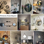 POZINO Large Round Rope Mirror, 30 Inch Circle Farmhouse Mirror, Hanging Mirror for Bathroom Bedroom Living Room Entryway Home Decor, Grey