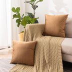 NiNi ALL Decorative Throw Pillow Covers Velvet 28x28 Inch Pack of 2 Brown Cushion Covers Soft for Couch Sofa Bedroom Living Room Outdoor