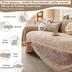 ROOMLIFE Boho Khaki Couch Cover for Dogs, Washable Non Slip Furniture Protector Couch Sofa Covers for 3 Cushion Couch, Soft Chenille Sofa Slipcovers Couch Cover Throw Blanket with Tassels 71''X150''
