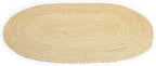 · REDEARTH · Oval Area Rug - 2'x3' Braided Natural Jute with Non-Skid Backing - Handwoven Boho Rug for Bedroom, Kitchen, Living Room - Farmhouse Aesthetic Home Decor - Durable Handmade Rug