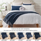 BATTILO HOME Navy Throw Blanket for Couch, Decorative Navy Blue Throw Blanket for Sofa Bed Room Decor, 50"x60"