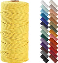 NOANTA Yellow Macrame Cord 3mm x 109yards, Colored Macrame Rope, Cotton Rope Macrame Yarn, Colorful Cotton Craft Cord for Wall Hanging, Plant Hangers, Crafts, Knitting