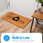 PLUS Haven Coconut Coir Home Entrance Door Mat – 17.5" x 30" | Open Door Open Heart Heavy-Duty Doormat for Indoor & Outdoor Use | Durable & Eco-Friendly