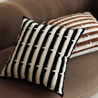 20"x20" Black Cream Stripe Tufted Pillow Covers Luxury Geometric Accent Pillows Soft Woven Decorative Pillow Cases for Couch, Sofa, Bedroom Décor (Black, 20"×20")