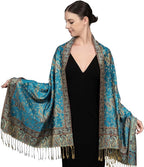 Achillea Reversible Paisley Pashmina Rave Scarf – Exotic Indian Shawls and Wraps for Evening Dresses, Festivals, All Seasons