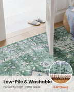 AMADA HOMEFURNISHING 9x12 Area Rug, Washable Low-Profile Large Area Rug with Non-Slip Backing & Durable Edge Binding, Vintage Large Rugs for Living Room, Bedroom