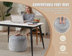 Round Ottoman Foot Rest for Couch 20"x15" Foot Stool Ottoman Pouf with Foam Chunk Filling Small Ottomans Foot Stools Poufs for Living Room Dark Grey Poof Hassocks and Ottomans Soft Foot Rest for Chair