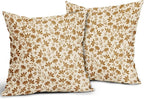 Mustard Yellow Floral Pillow Covers 16x16 Set of 2 Vintage Rustic Old Style Cute Small Flower Yellow Cream Print Decorative Outdoor Pillowcases Farmhouse Throw Cushion Case Decor for Couch Sofa Bed