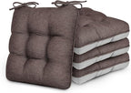 Love's cabin Memory Foam Chair Cushions Set of 4, 15.5"x15.5"x3.5" Indoor & Outdoor Seat Pads for Dining, Kitchen, Office, Patio Chairs - Coffee