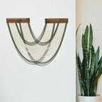 EOBTAIN Green Macrame Wall Hanging Macrame Wall Decor, Handmade Beige Yarn Tassel Boho Tapestry Woven Wall Art for Bedroom Living Room Backdrop Apartment Home Decorations, 23.6x31.5 Inch