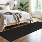 EARTHALL Woven Runner Rug 2x8 Ft Washable Runners for Hallways Cotton Non Slip Rubber Backed Kitchen Runner Braided Indoor Floor Carpet for Entryway, Hallway, Kitchen, Bedroom, Black/Grey