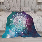 Hippie Mandala Throw Blanket Bohemian Galaxy Space Indian Medallion Trippy Aesthetical Blanket for Sofa Bed Couch Chair Or Dorm 50"x60"