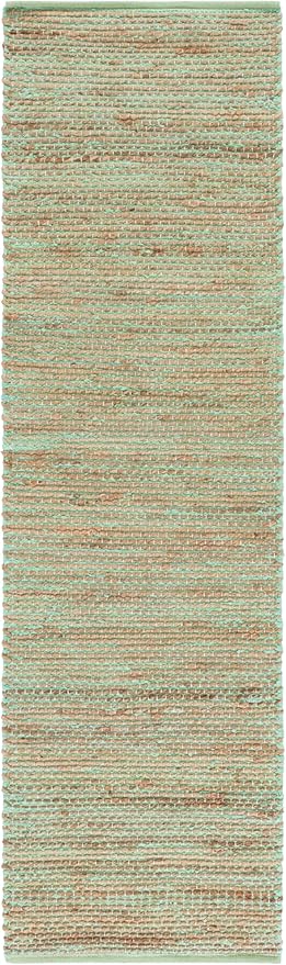 SAFAVIEH Cape Cod Collection Runner Rug - 2'3" x 8', Green & Natural, Handmade Jute, Ideal for Living Room, Hallway, Foyer, Bedroom (CAP236Y-28)