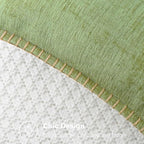 CaliTime Throw Pillow Covers Decorative 12 X 20 Inches Pack of 2 Cotton Thread Stitching Edges Solid Dyed Soft Chenille Cushion Cases for Couch Sofa Bed Living Room Farmhouse Sage Green