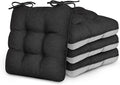Love's cabin Memory Foam Chair Cushions Set of 4, 15.5"x15.5"x3.5" Indoor & Outdoor Seat Pads for Dining, Kitchen, Office, Patio Chairs - Black