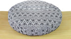 ICC Large Hippie Mandala Round Floor Pillow Cover Ottoman Pouf Cover Daybed Oversized Cotton Cushion Cover with Heavy Duty Zipper Seating Ottoman Poufs Dog-Pets Bed (Gray Ombre, 35" Round)