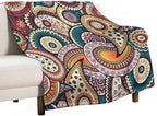 Indian Boho Throw Blanket Mandala Design Colorful Bohemian Floral Paisley Blanket for Sofa Bed Couch Chair Or Dorm 30"x40"