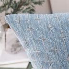 MIULEE Pack of 2 Decorative Burlap Linen Throw Pillow Covers Modern Farmhouse Pillowcase Rustic Woven Textured Cushion Cover for Sofa Couch Bed 20x20 Inch Light Blue
