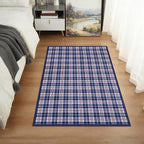 GarveeHome Checkered Rugs 2x3, Machine Washable Entryway Rug with Non Slip Backing, Stain Resistant Low-Pile Doormat for Indoor Outdoor Hallways Kitchen Bathroom Bedroom Blue