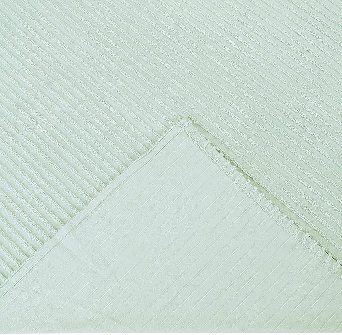 Better Trends Jullian Collection is Super Soft and Light Weight in Bold Stripes Design 100% Cotton Tufted Unique Luxurious Machine Washable Tumble Dry, King Sham, Sage