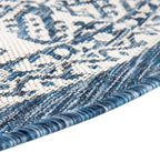 Rugs.com Outdoor Aztec Collection Rug – 2x4 Hearth Blue Flatweave-Pile Rug Perfect for Living Rooms, Large Dining Rooms, Open Floorplans