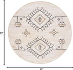 SAFAVIEH Kilim Collection 5' Round Ivory/Black KLM762A Handmade Flatweave Premium Jute Entryway Foyer Living Room Bedroom Kitchen Area Rug