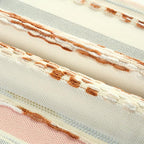 FUTEI Rust Beige Decorative Throw Pillow Covers 18x18 Inch Set of 2, Soft Tufted Striped Textured Accent Cushion Case,Boho Pillows for Couch Decor
